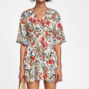 Zara Floral Print Mini Dress
